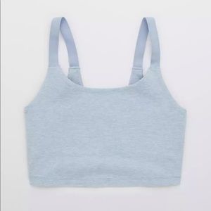 NWT Aerie Offline The Hugger Longline Sports Bra Baby Blue Medium
